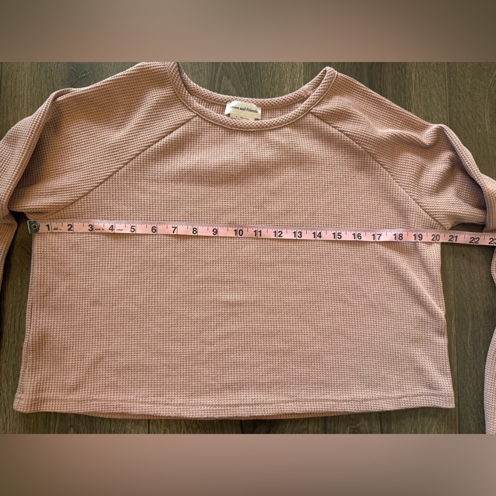 Lovers & Friends Dusty Rose/ Pink Waffle Knit Lounge Set Size Medium - Picture 11 of 14
